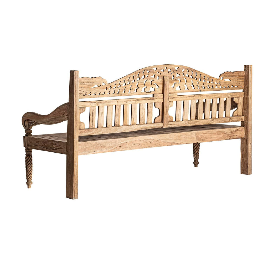 Handgefertigtes Sofa aus Teakholz mit Schnitzereien - Maison Oudh