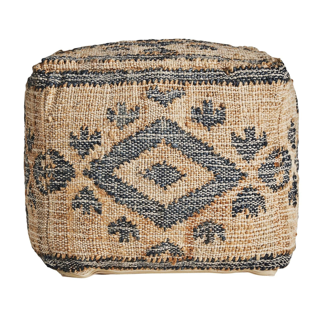 Handmade Boho Pouf in harmonischen Brauntönen - Maison Oudh