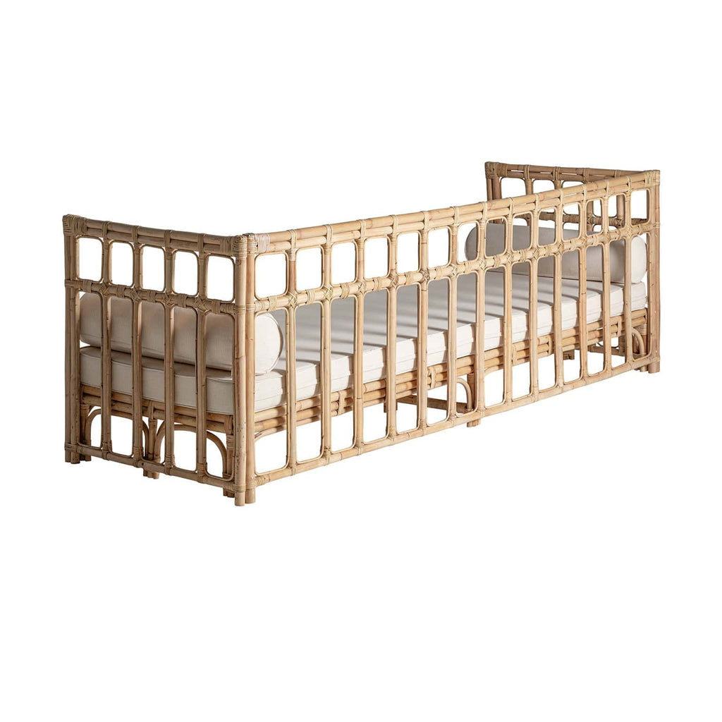 Helles Sofa aus Rattan kombiniert mit Baumwolle (inklusive Kissen) - Maison Oudh