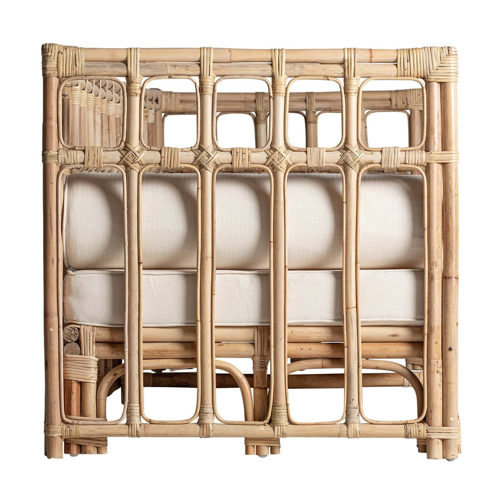 Helles Sofa aus Rattan kombiniert mit Baumwolle (inklusive Kissen) - Maison Oudh