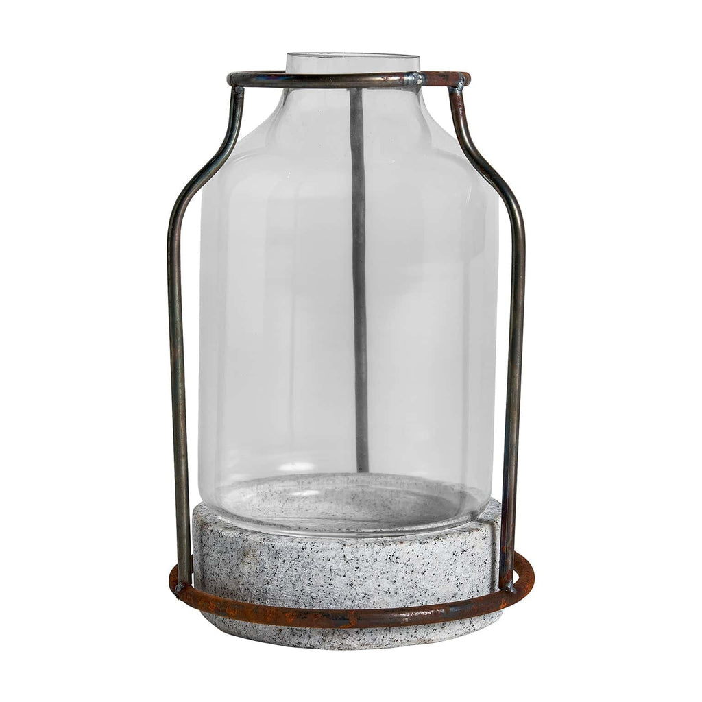 Shabby Chic Kerzenhalter aus Glas und Stein