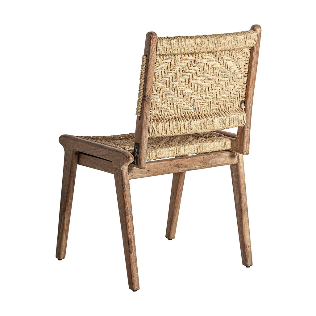 Kolonial Stuhl aus Mangoholz und Jute - Maison Oudh
