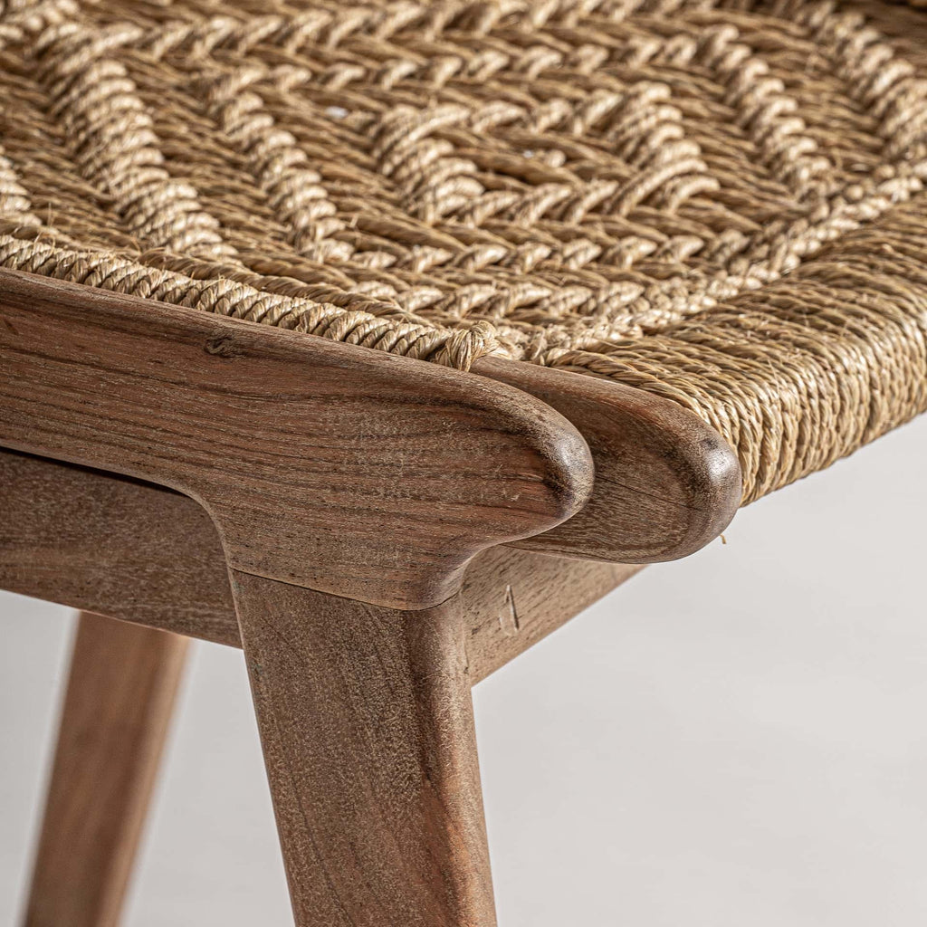 Kolonial Stuhl aus Mangoholz und Jute - Maison Oudh
