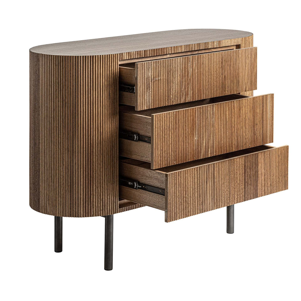 Kommode aus Tannenholz mit drei Schubladen - Maison Oudh