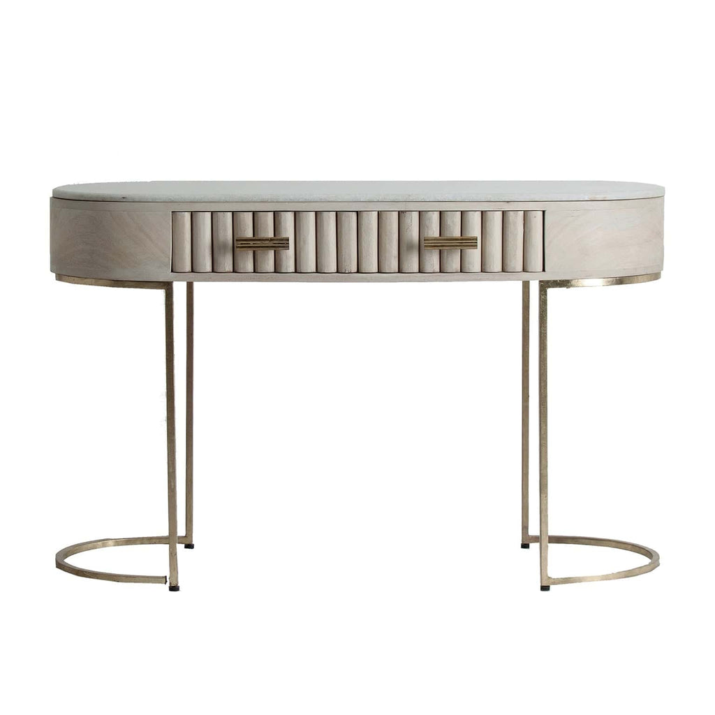 Art Deco Konsole Cremefarben mit Gold 
