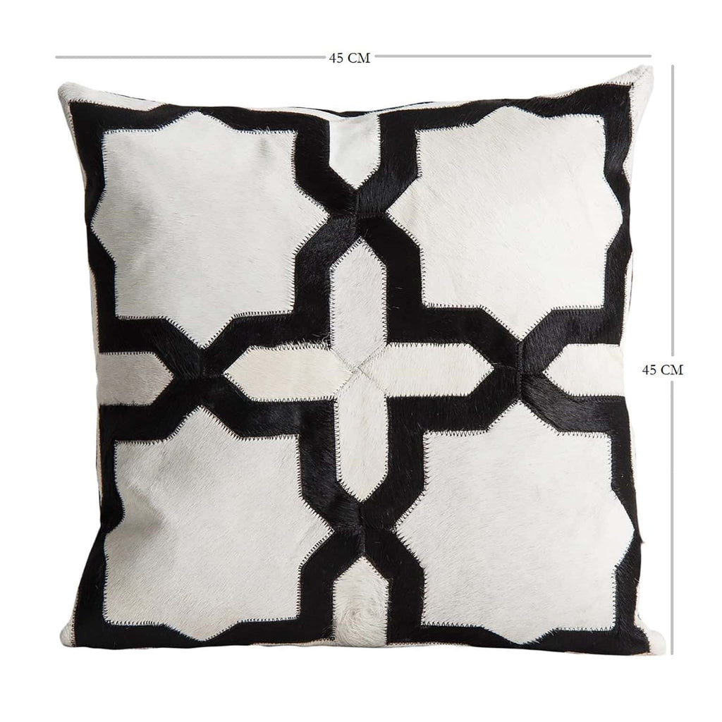 Lederkissen in Schwarzweiss - Maison Oudh
