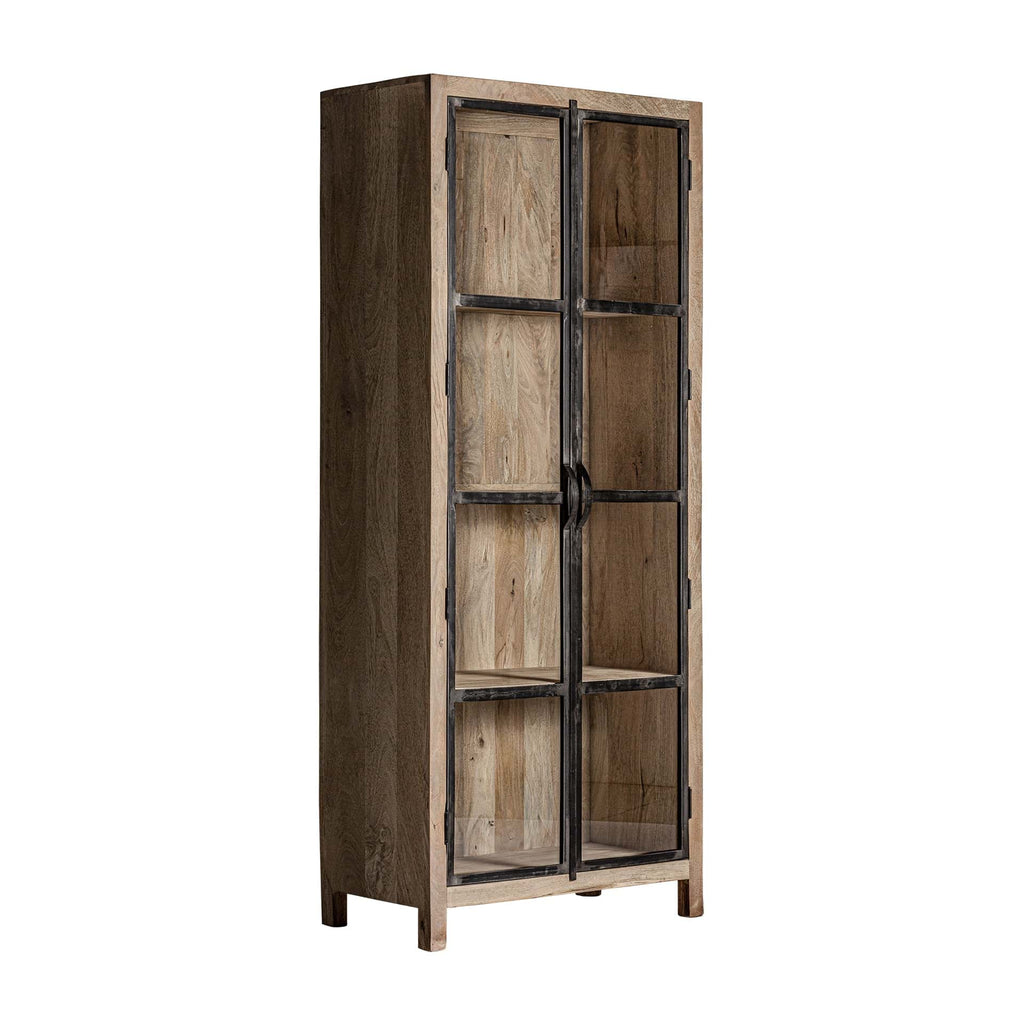 Mangoholz Vitrine mit zwei Türen im Kolonialstil - Maison Oudh
