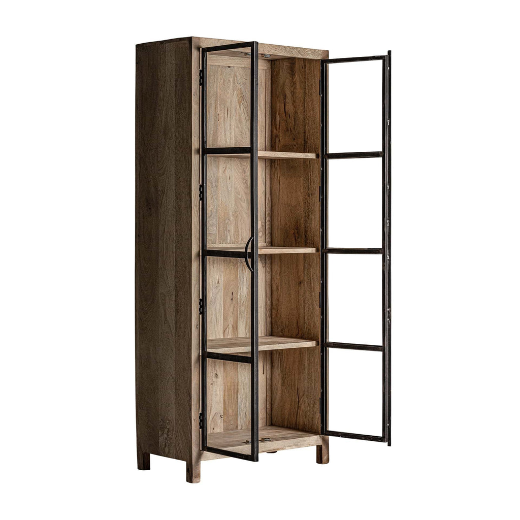 Mangoholz Vitrine mit zwei Türen im Kolonialstil - Maison Oudh