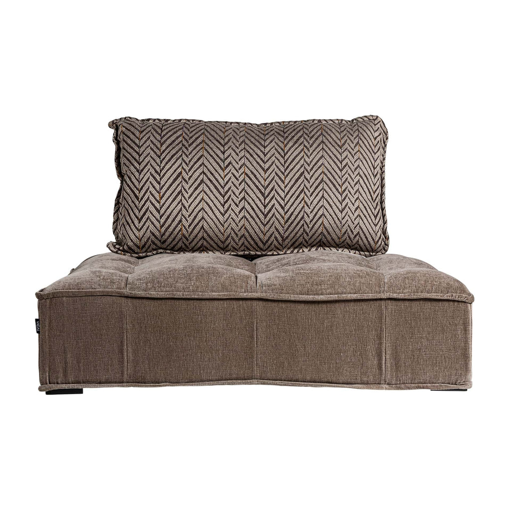 Modulares Loungesofa in Beige & Braun aus Leinen inklusive Kissen - Maison Oudh