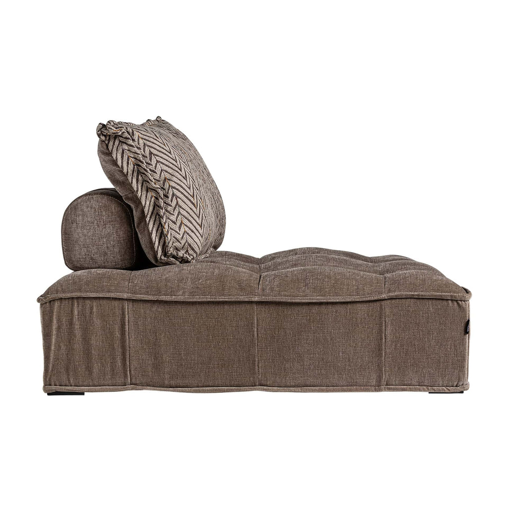 Modulares Loungesofa in Beige & Braun aus Leinen inklusive Kissen - Maison Oudh