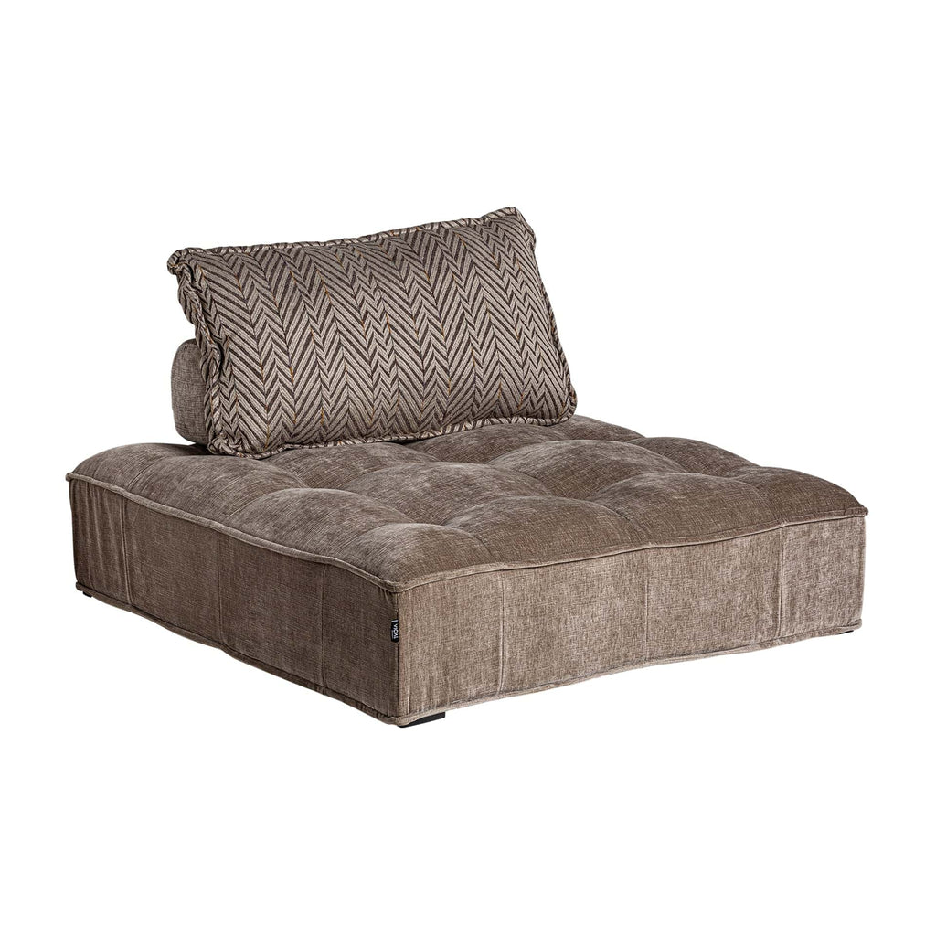 Modulares Loungesofa in Beige & Braun aus Leinen inklusive Kissen - Maison Oudh