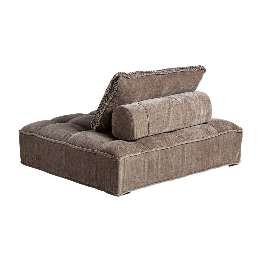 Modulares Loungesofa in Beige & Braun aus Leinen inklusive Kissen - Maison Oudh