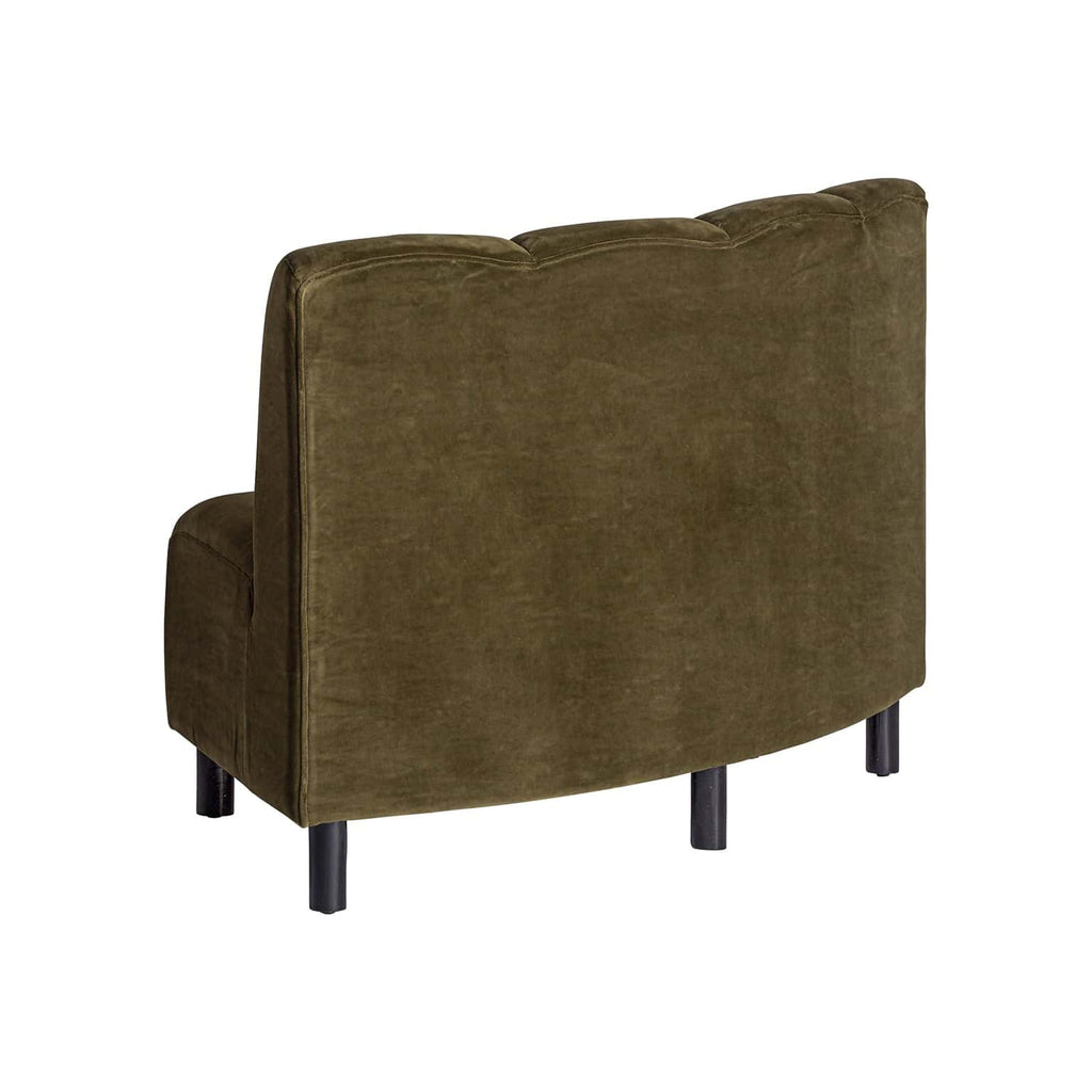 Modulsofa aus grünem Samt kombiniert mit schwarzen Füssen - Maison Oudh