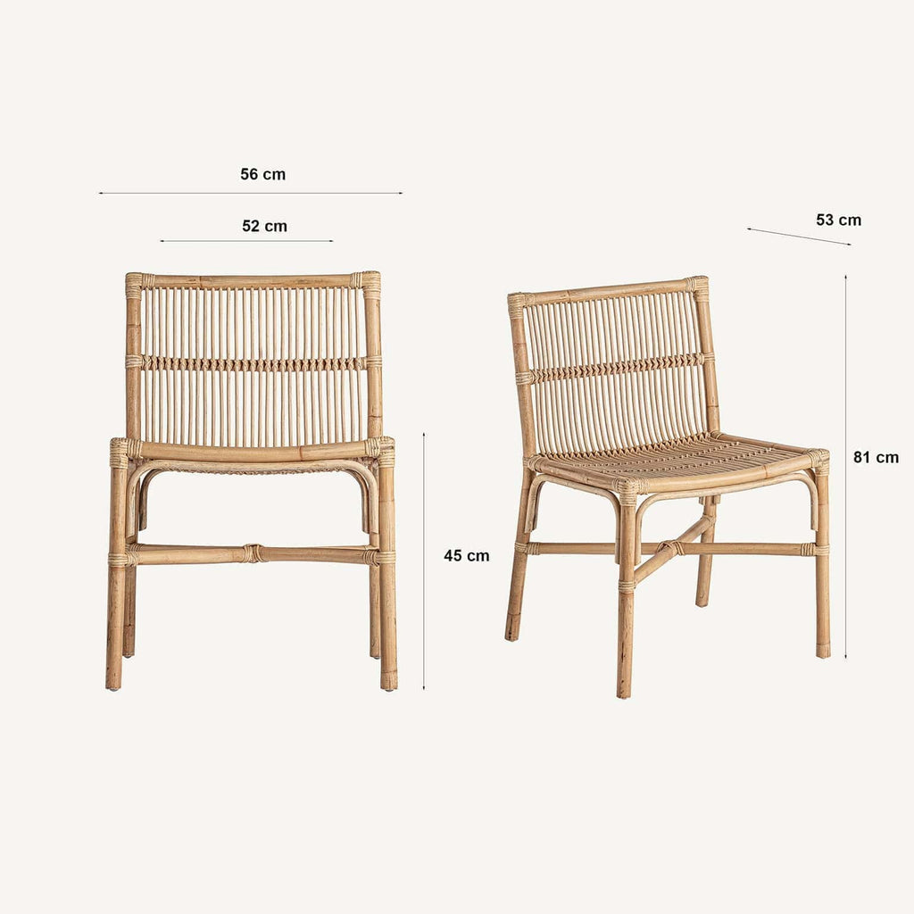 Naturfarbener Stuhl aus Rattan - Maison Oudh