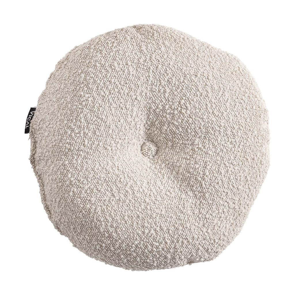 Nordic Comfort: Rundes Kissen in Weiß aus Bouclé - Maison Oudh