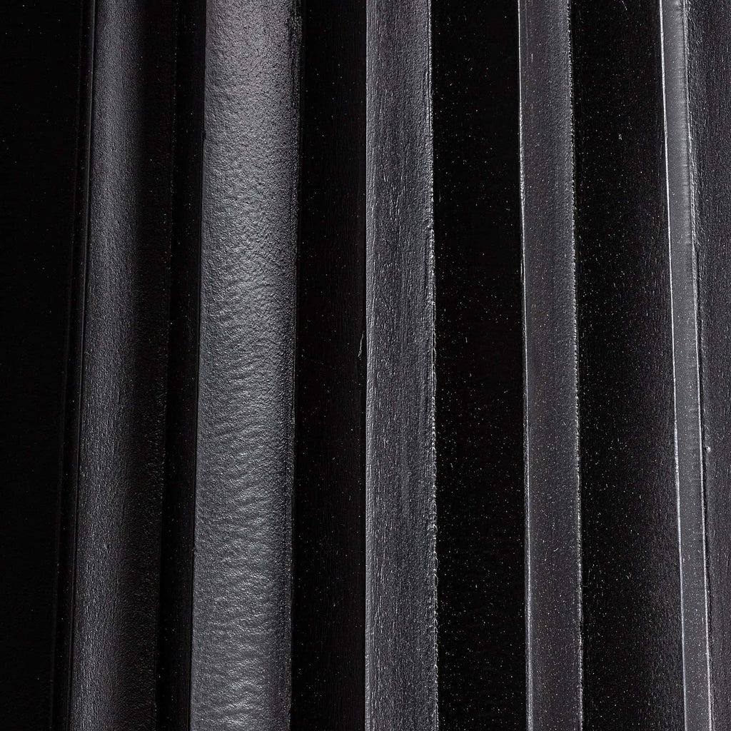 Plissierter Art Deco Bartisch - Schwarz, Marmor und Mangoholz - Maison Oudh