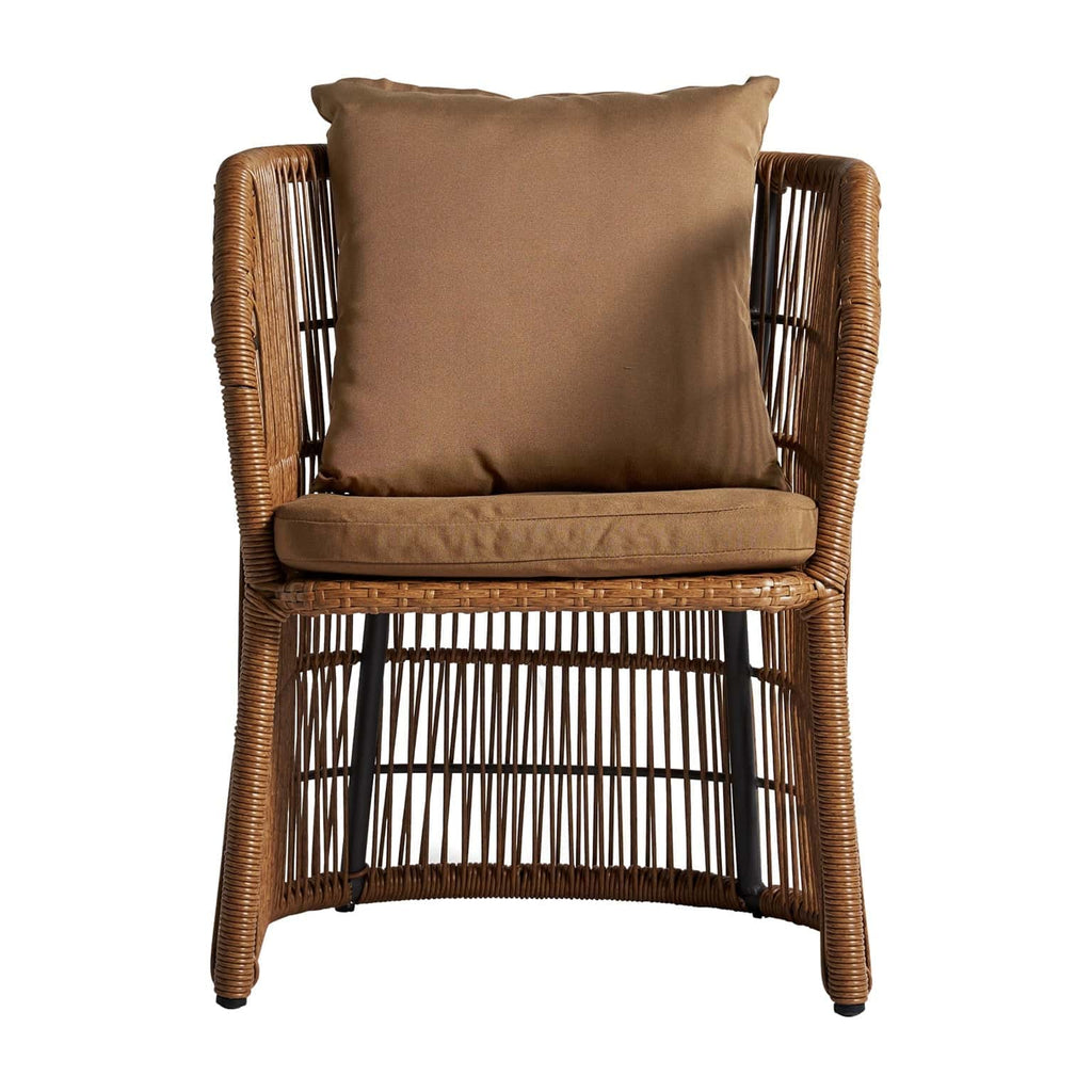 Rattansessel in Natur mit Polsterkissen - Maison Oudh
