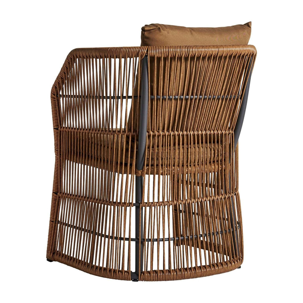 Rattansessel in Natur mit Polsterkissen - Maison Oudh