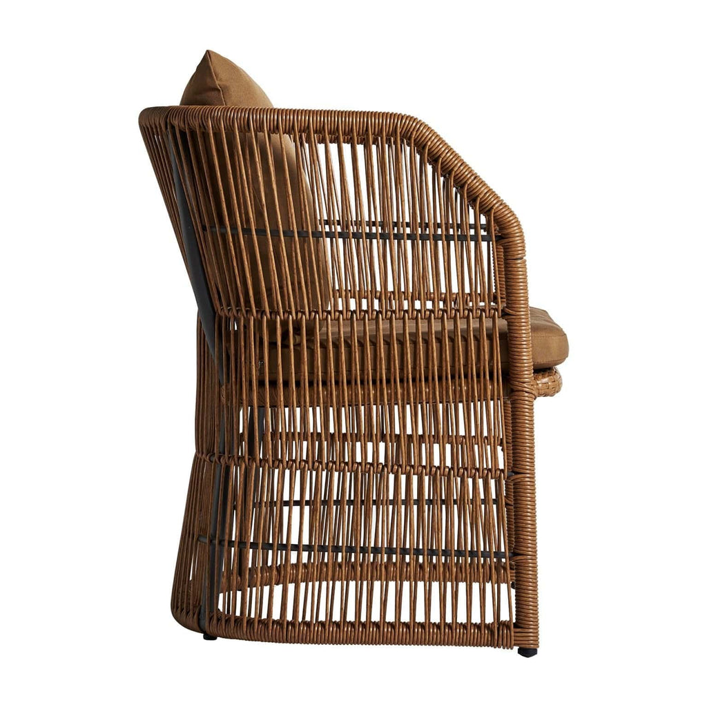 Rattansessel in Natur mit Polsterkissen - Maison Oudh