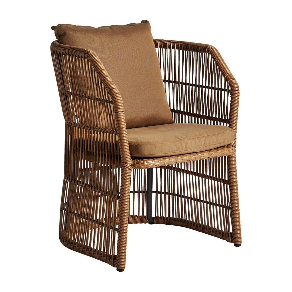 Rattansessel in Natur mit Polsterkissen - Maison Oudh