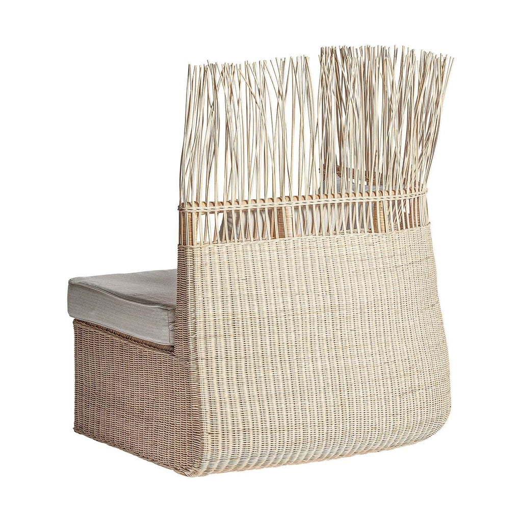 Rattansessel kombiniert mit Polsterkissen aus Baumwolle - Maison Oudh