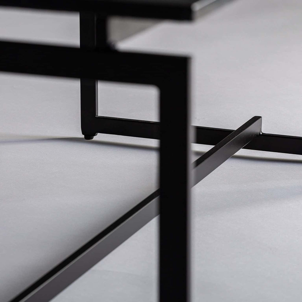 Rechteckiger Couchtisch mit schwarzem Marmor im Contemporary Stil - Maison Oudh