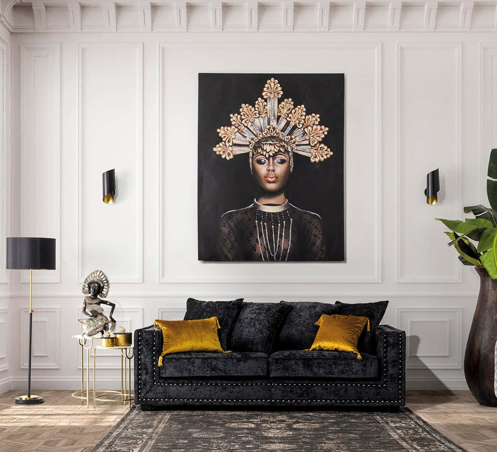 Runde Box in Gold kombiniert mit einem dekorativen Deckel - Maison Oudh