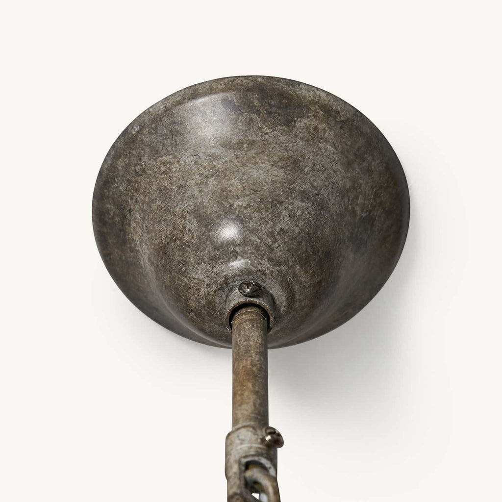 Runde grosse Deckenlampe aus Eisen in Silber - Maison Oudh