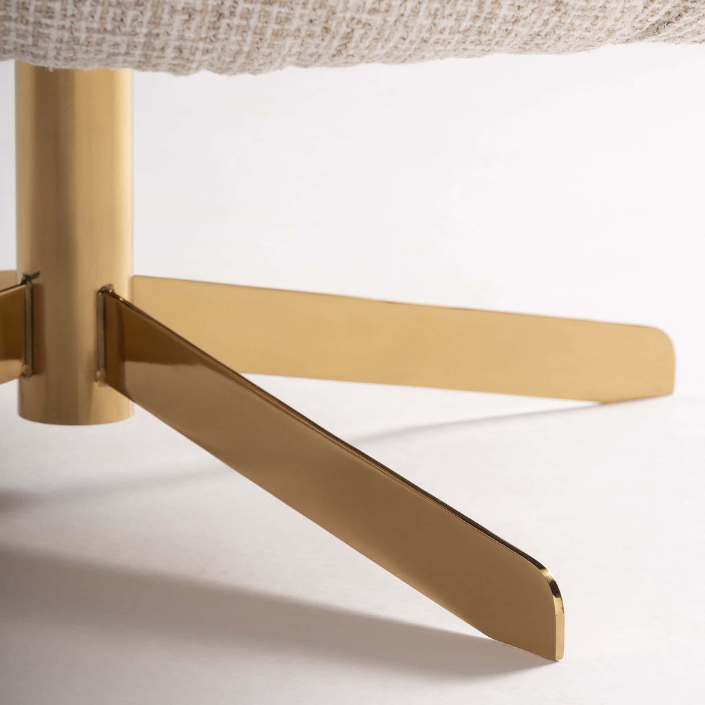 Runder Art Deco Sessel in Off White - Maison Oudh