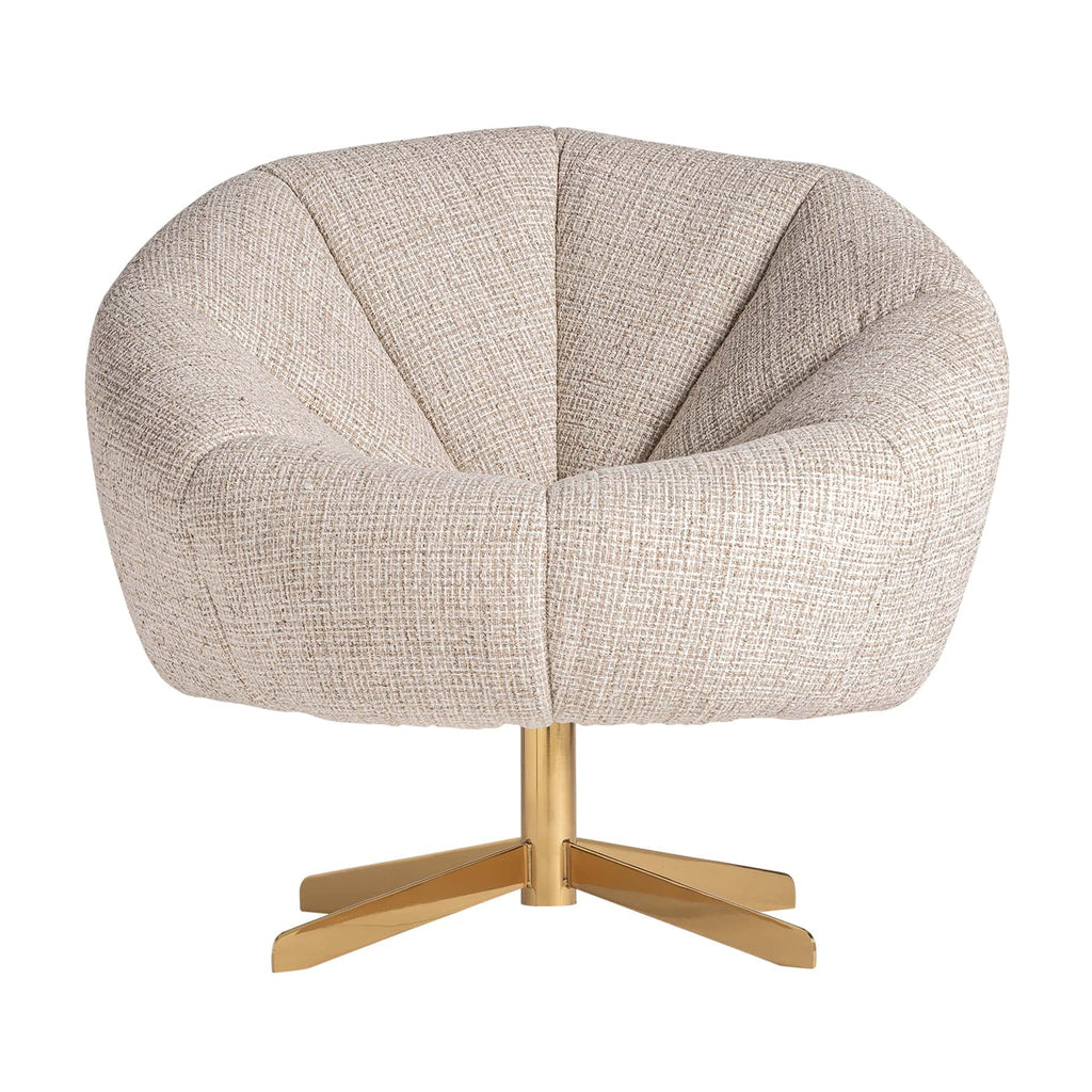 Runder Art Deco Sessel in Off White - Maison Oudh
