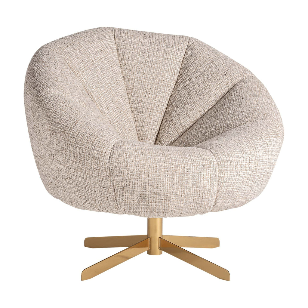 Runder Art Deco Sessel in Off White - Maison Oudh