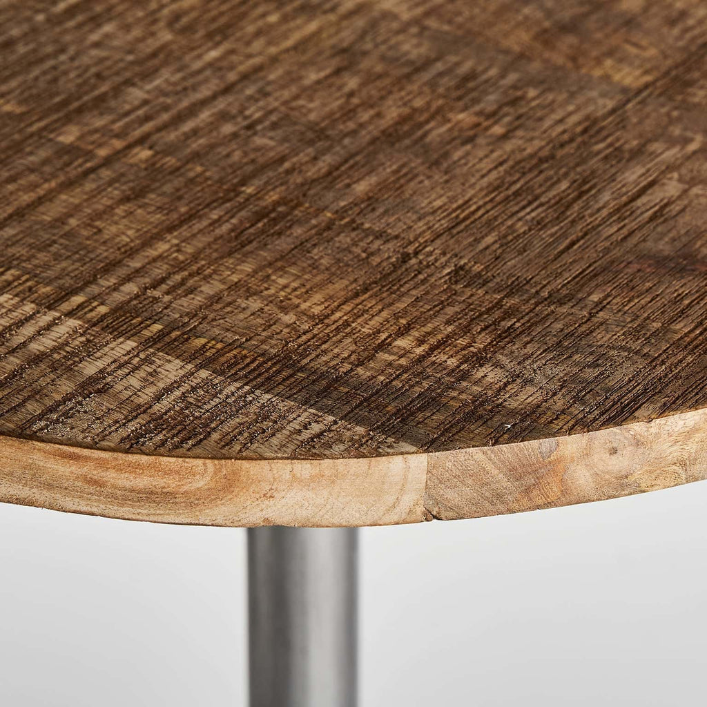 Runder Bartisch aus Mangoholz im Vintage Style - Maison Oudh