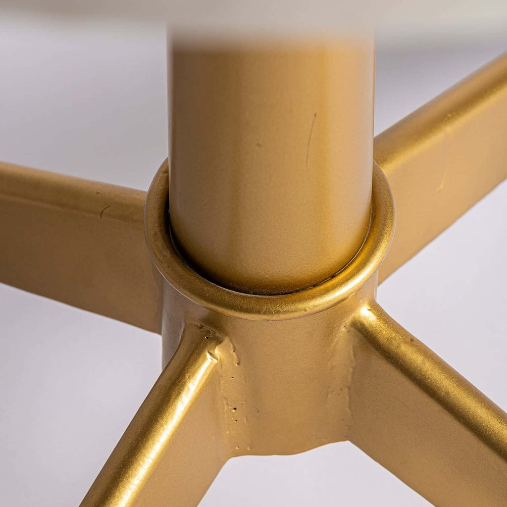 Runder Bartisch in Gold mit weissem Marmor im Art Deco Stil - Maison Oudh