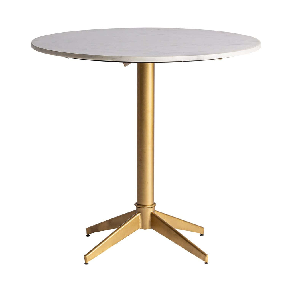 Runder Bartisch in Gold mit weissem Marmor im Art Deco Stil - Maison Oudh