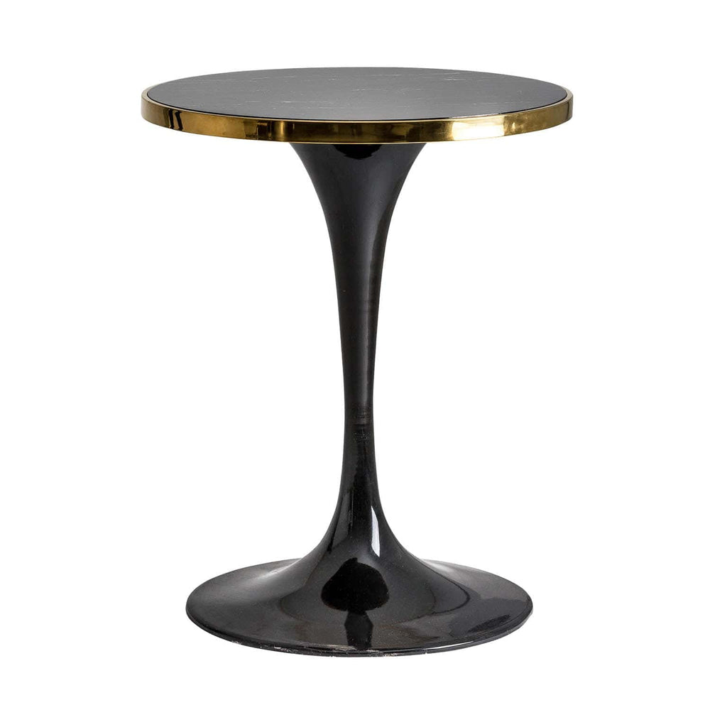 Runder Bartisch in Schwarz und Gold - Maison Oudh