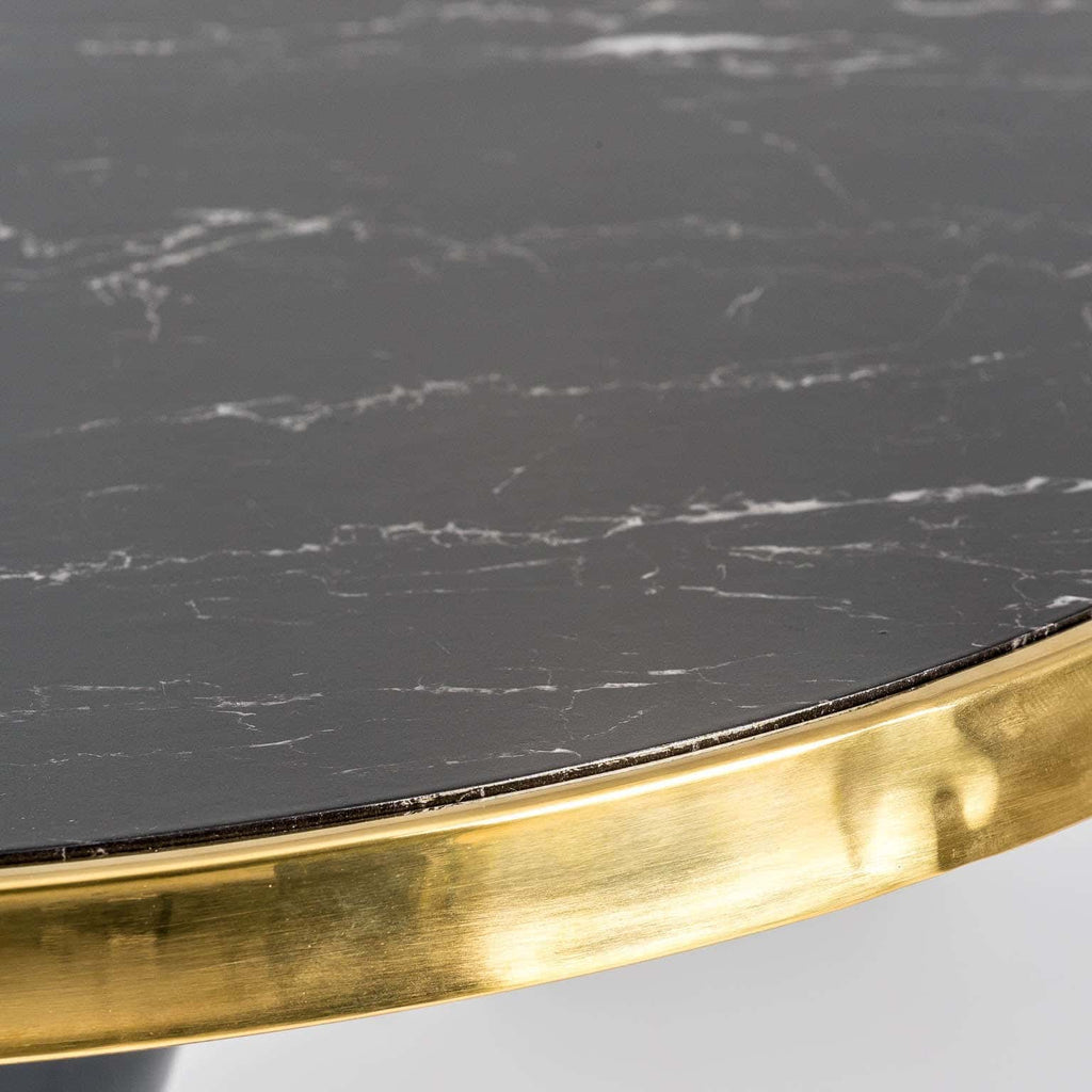 Runder Bartisch in Schwarz und Gold - Maison Oudh