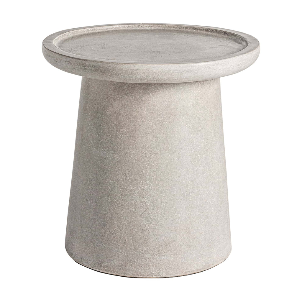 Runder Beistelltisch aus Beton in Grau -gross- - Maison Oudh