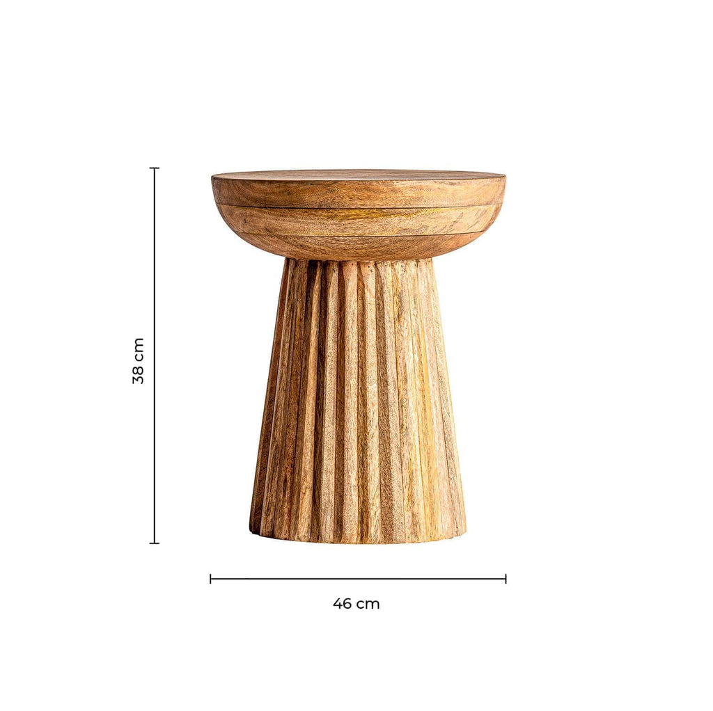 Runder Beistelltisch aus Mangoholz - Maison Oudh