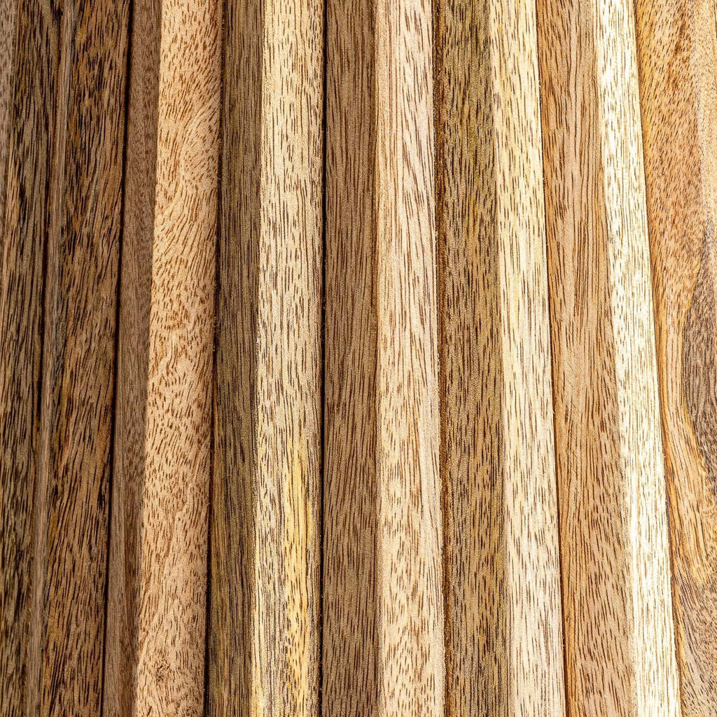 Runder Beistelltisch aus Mangoholz kombiniert mit einer weissen Marmorplatte - Maison Oudh