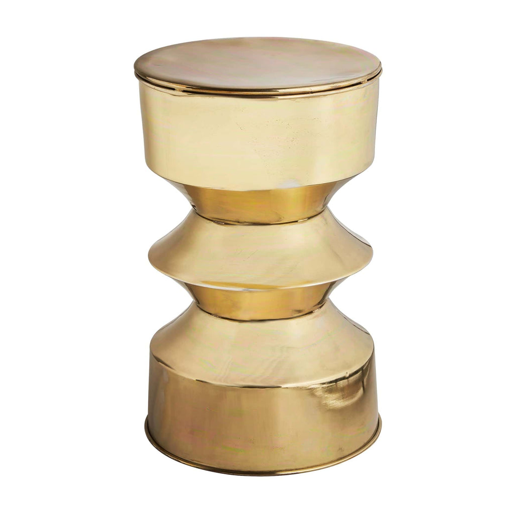 Runder Beistelltisch in Gold hergestellt aus Eisen und Messing - Maison Oudh
