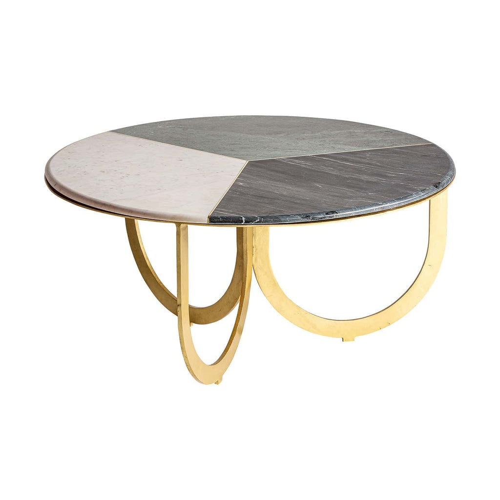 Runder Couchtisch mit einer Marmorplatte - Maison Oudh