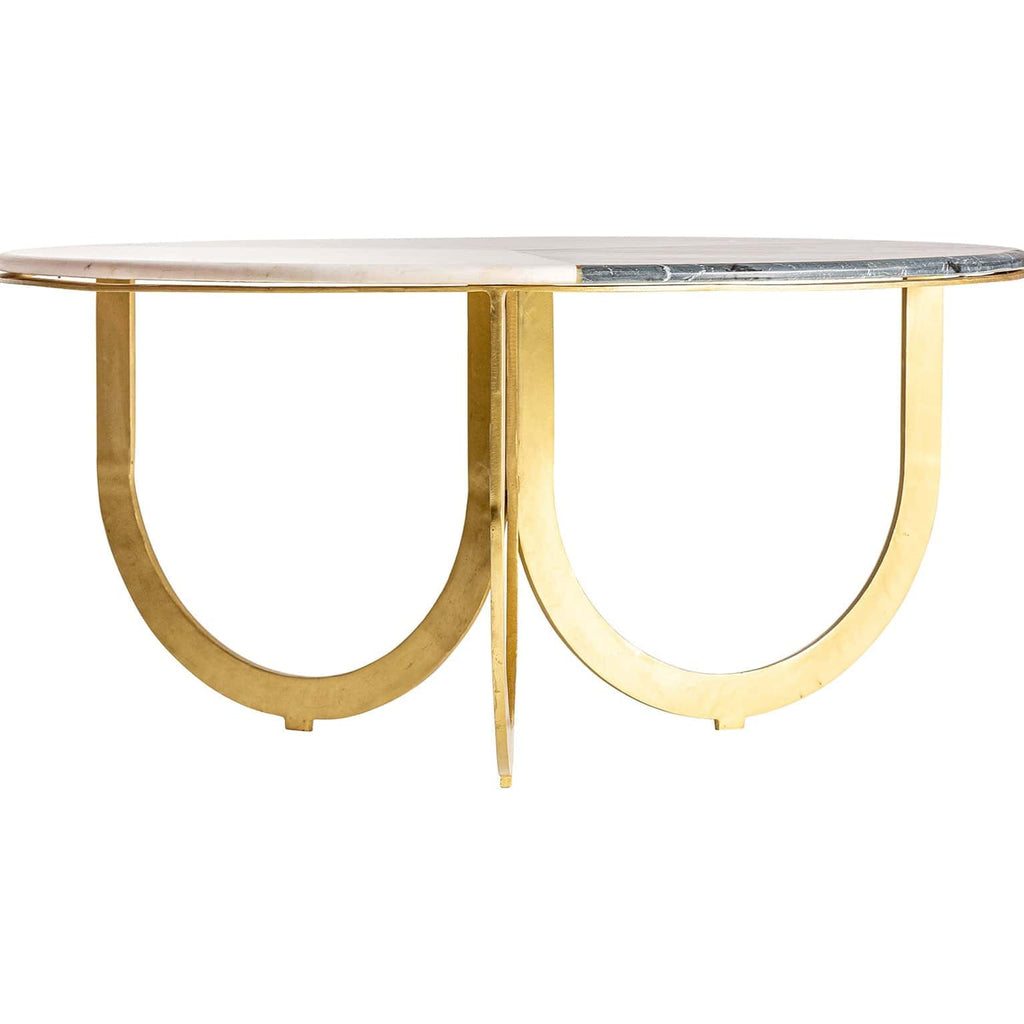 Runder Couchtisch mit einer Marmorplatte - Maison Oudh