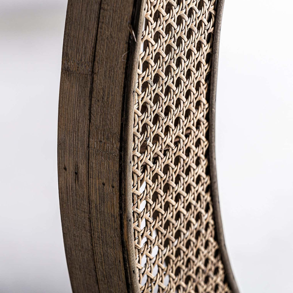 Runder Spiegel aus Rattan und Birkenholz - Maison Oudh