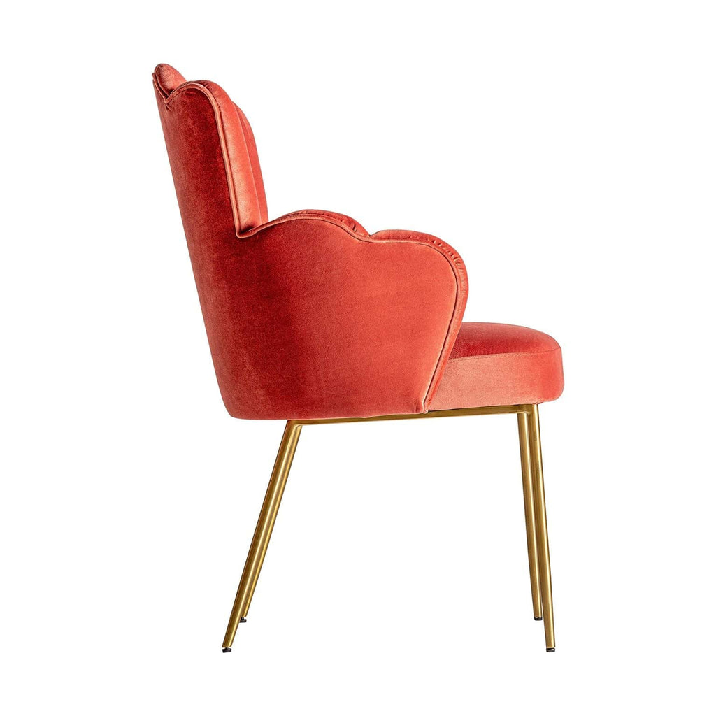 Samtstuhl mit goldenen Beinen im Art Deco Design - Maison Oudh