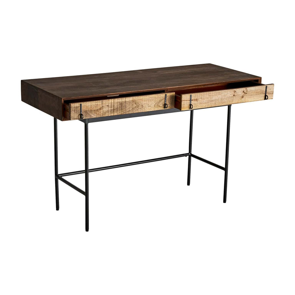 Schreibtisch aus Mangoholz mit zwei Schubladen - Maison Oudh