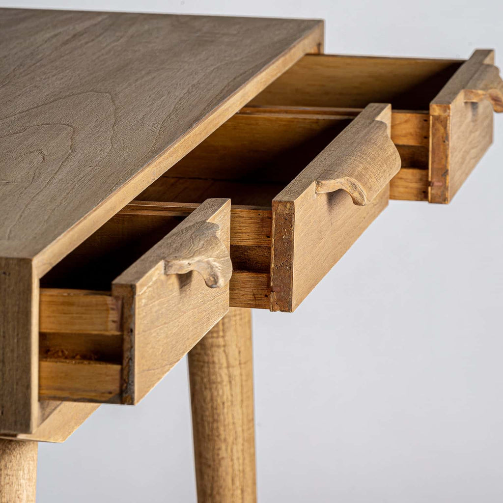 Schreibtisch aus Mindiholz mit Schubladen - Maison Oudh