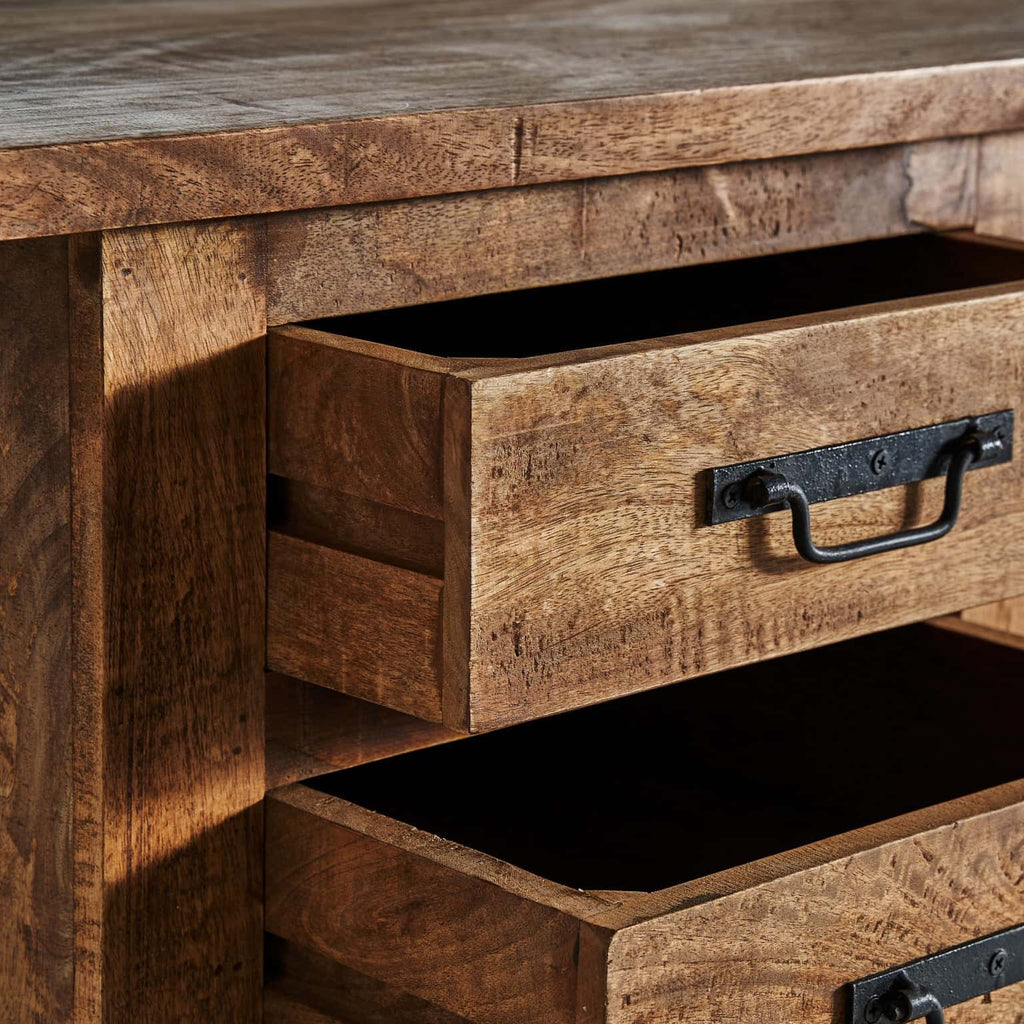 Schreibtisch mit Schubladen aus Mangoholz im Kolonial Stil - Maison Oudh