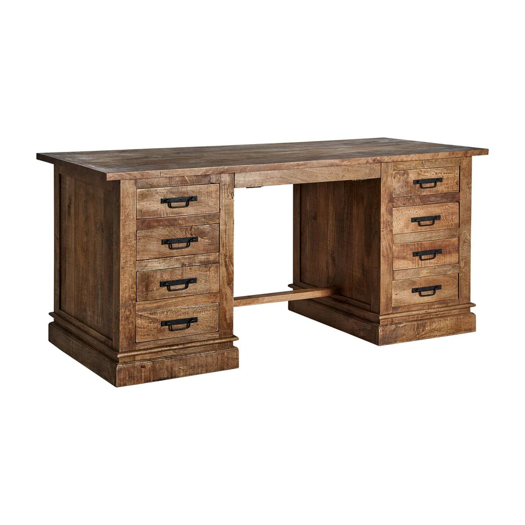 Schreibtisch mit Schubladen aus Mangoholz im Kolonial Stil - Maison Oudh