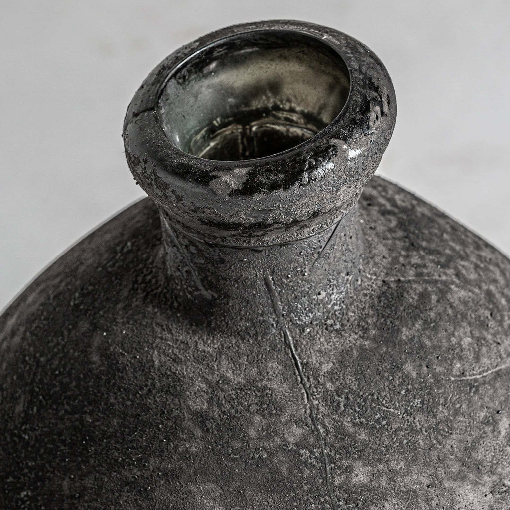 Schwarze Vase aus Glas - Maison Oudh