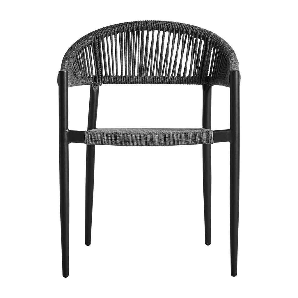 Schwarzer Stuhl mit Seilen bezogen - Maison Oudh